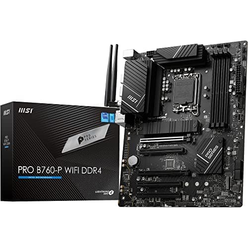 Image of MSI PRO B760-P WIFI DDR4 Motherboard, ATX - Supports Intel 14th, 13th & 12th Gen Core Processors, LGA 1700 - DDR4 Memory Boost 5333+MHz/OC, PCIe 4.0 x16 Slots, M.2 Gen4 Slots, 2.5G LAN, Wi-Fi 6E