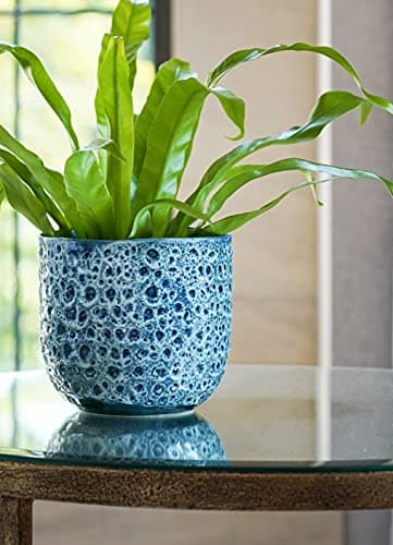 Image of Ivyline Sapphire Reactive Glaze Planter H16Cm D16Cm, One Size