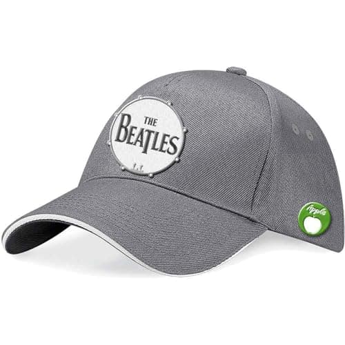 Image of The Beatles Baseball Cap Classic Drum Band Logo Official Grey Strapback One Size