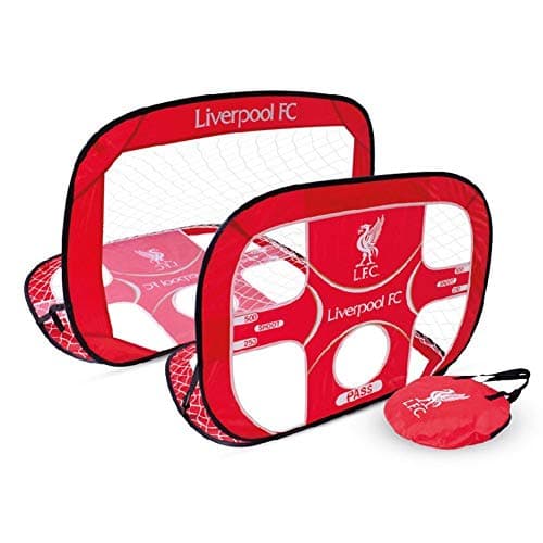 Image of HY-PRO Official Liverpool FC Pop-Up 2-in-1 Target Flip-Over Training Goal – Portable Football Goal with Carry Bag for Kids & Adults, Skill Practice & Shooting