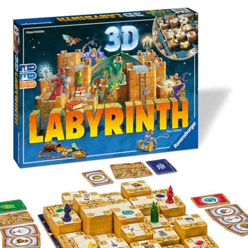 Image of Ravensburger 3D Labyrinth The Moving Maze Board Game for Families, Adults and Kids Age 7 Years Up - 2 to 4 Players