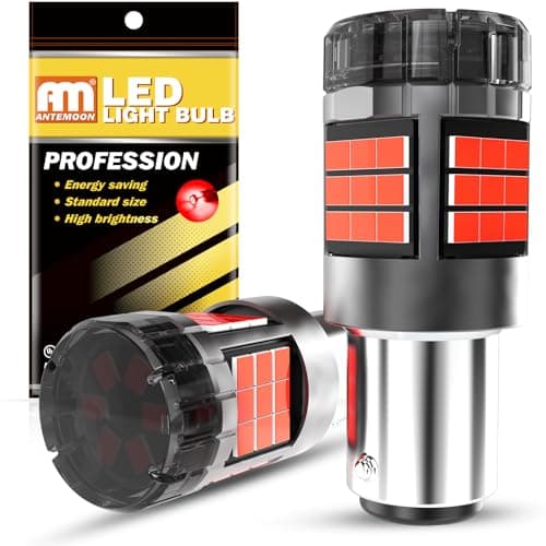 Image of ANTEMOON P21/5W 1157 BAY15D LED Bulbs Canbus Error Free Super Bright 5000LM Brilliant Red 12V 24V 1016 2057 2357 Car Replacement Bulb for Backup Reverse Parking Tail Brake Turn Signal Light, Pack of 2