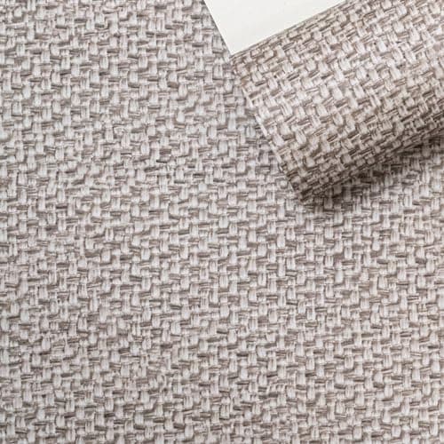 Image of SOPHIE LAURENCE Brown Linen Weave Wallpaper - Smooth Finish, Washable, Wet Removable - 0.53m x 10.05m Roll