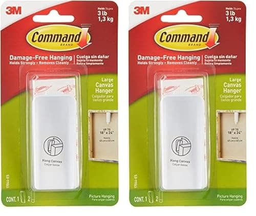 Image of Command 17044ES Canvas Hanger, White, Large (Pack of 2)