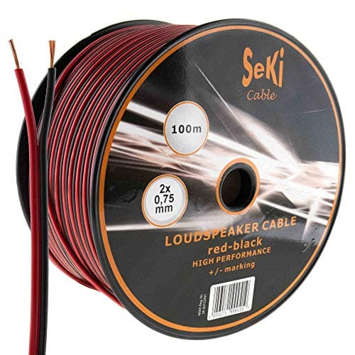 Image of Speaker Cable 2 x 0.75 mm² – 100 m – Red/Black – CCA – Audio Cable – Speaker Cable