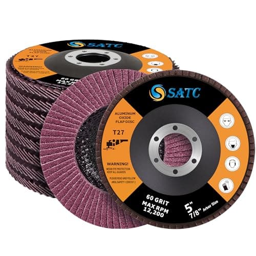 Image of SATC Flap Discs 125mm 10 Pack Grinding Discs 60 Grit for Angle Grinder to Sanding Grinding Metal Wood