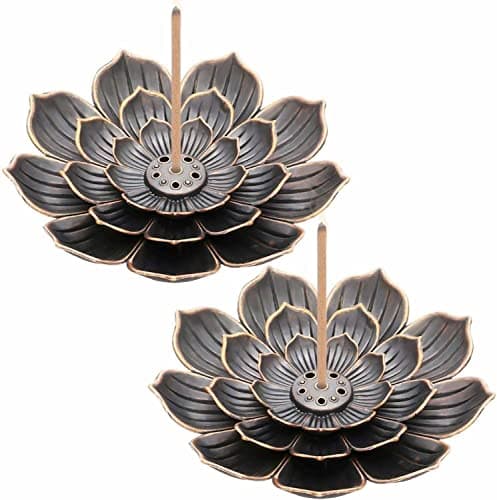 Image of 2Pcs Lotus Incense Burner Plate Incense Holders with 6-Hole Base for Home Decor, Yoga 3.34'' (01)