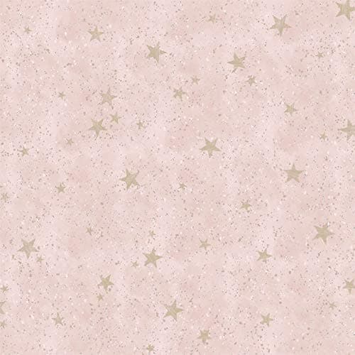 Image of Girls Pink Stars Wallpaper Starlight Silver Gold Metallic Shimmer YöL Bedroom