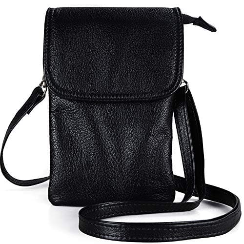 Image of befen Genuine Leather Crossbody Bag, Cellphone Wallet, Small for Women Mini Shoulder Purse with Long Strap and Key Ring - Fit 8 Plus or Phone Less 6.5 Inch