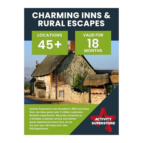 Image of Activity Superstore Charming Inns & Rural Escapes Gift Experience Voucher for Two, Available at 40+ UK Locations, 18-month Validity, Experience Days, Overnight Stay