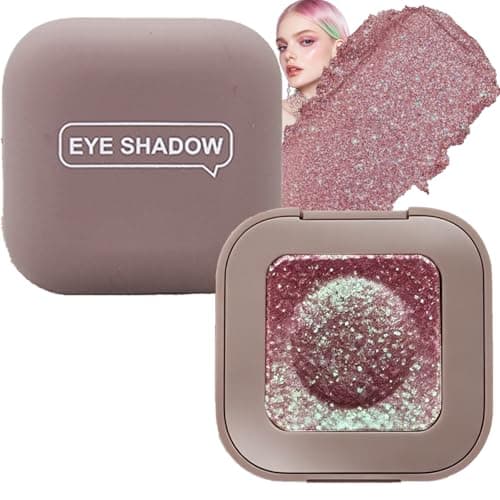 Image of Holographic Duochrome Eyeshadow - Glitter Shimmer Silky Mousse Formula, Longwear Waterproof Sweat-Proof, Vibrant Party Concert Rave Eye Makeup, Touch-Ups All-Day Stunning Look (Shimmery Purple)