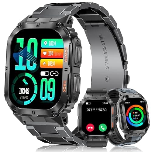 Image of MEGALITH Military Smart Watch for Men: Fitness Tracker Sports Mens Watches Waterproof - Bluetooth Call Smartwatch for Android iOS Black