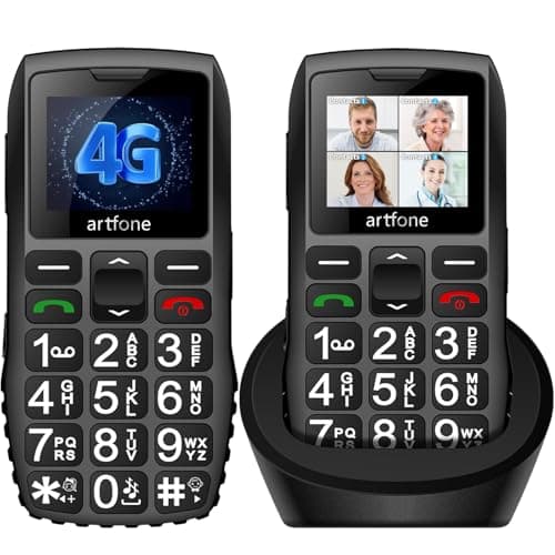 Image of artfone C1+4G Big Button Mobile Phone for Elderly丨USB-C, Charging Dock丨1800mAh Battery丨Easy to Use Basic Elderly Phone丨SIM Free Unlocked Senior Mobile Phone丨SOS Button丨FM Radio丨Time Reporting - Black