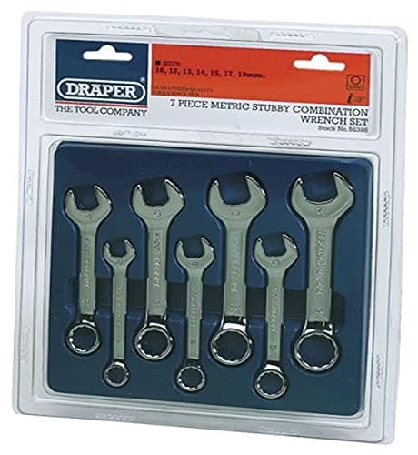 Image of Draper 56398 Hi-Torq Metric Stubby Combination Spanner Set, 7 Pieces