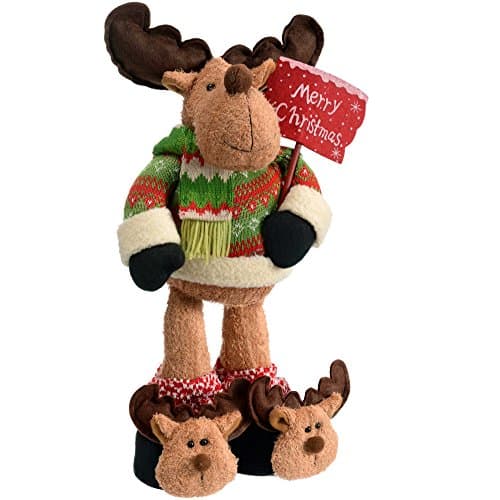 Image of WeRChristmas Standing Reindeer Christmas Decoration - 45 cm, Multi-Colour