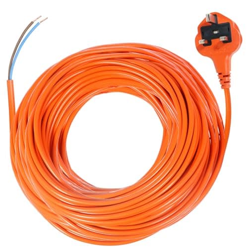 Image of SPARES2GO Cable & Lead Plug for Flymo Easi Glide 300V 330V 330VX Lawnmower (20 Metre)
