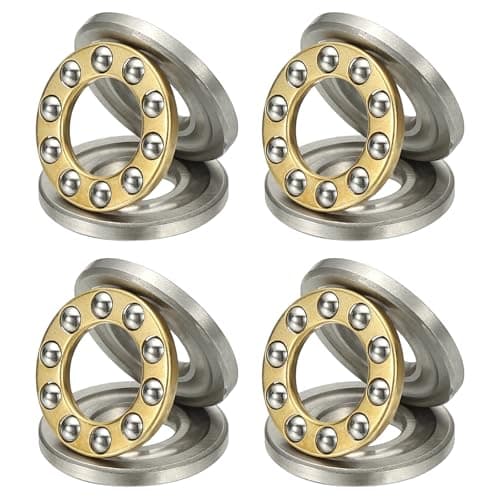 Image of PATIKIL Thrust Ball Bearings 10x17x5 mm, 4 Pcs Chrome Steel Miniature Single Row Roller Miniature Ball Bearings for Conveyor Systems Machine Tools, Silver
