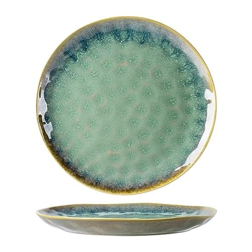 Image of Henten Home Porcelain Cake Plates, Set of 4 Dessert Plates, 21 cm, Handmade, Green, Round, Retro, Christmas