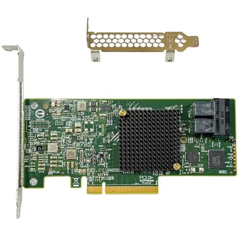 Image of SAS HBA Card Compatible with LSI 9300-8i IT Mode PCIe SATA Expansion Card, 8-Port 12Gbps PCIe 3.0, SAS Expander Support, HBA Controller with 2x SFF-8643 Internal for ZFS TrueNAS unRAID NAS JBOD