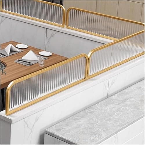 Image of GLDYTVF Modern Transparent Glass Room Divider for Hanging Desk Partition Includes 30cm Low Fence (30x80cm) Stylish Workspace Screen for Home & Office