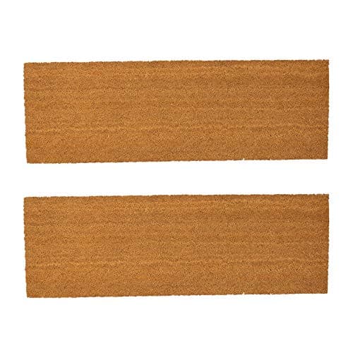 Image of Nicola Spring Coir Double Door Mats - 120 x 40cm - Classic - Pack of 2 - Decorative Indoor Large Front Door Mat Entry Dirt Trapper Rug Outdoor Boot Scraper Non Slip Backing Doormat