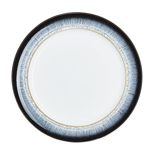 Image of Denby Halo Wide Rimmed Dinner Plate Set of 4 Wide Rim Dinner Plates.