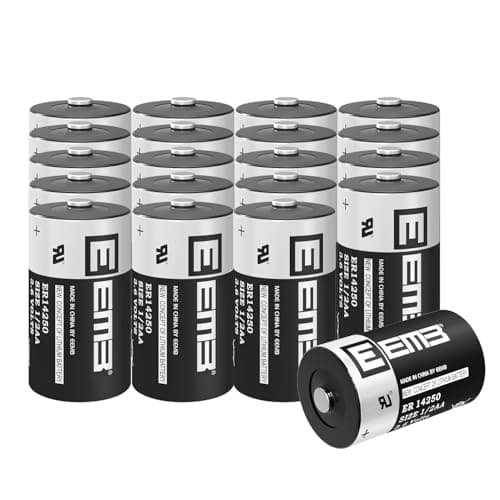 Image of EEMB 20-Pack ER14250 1/2AA 3.6V Lithium Battery - Non-Rechargeable, Long-Life LS14250 battery for Home Automation, Alarms, & More