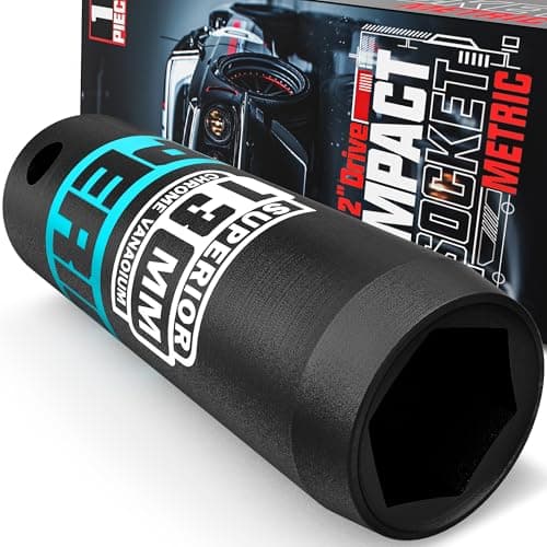 Image of KIRXST 1/2" Drive 13mm Deep Impact Socket, 6 Point CR-V Deep Socket, 78mm Length, Auto Trucks Car Tires Repairing DIY Mechanic Tool