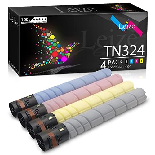 Image of Leize Compatible TN324 Toner Cartridge Replacement for Konica Minolta Bizhub C258 C308 C368 Series Black 27,000 & Color 25,000 Pages 4-Pack（Black+Cyan+Magenta+Yellow）