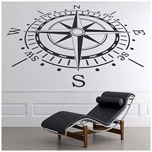 Image of azutura Compass Navigation Nautical Sailing Wall Sticker available in 5 Sizes and 25 Colours Leather Brown