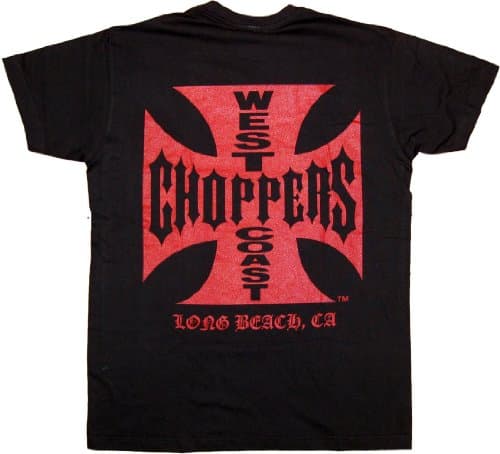 Image of West Coast Choppers OG Classic Men's Short-Sleeved T-Shirt Black, Regular/Regular Fit, Black/Red, 3XL