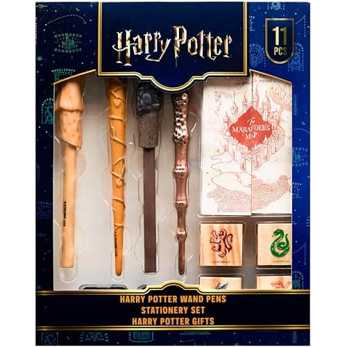 Image of Harry Potter Gifts Wand Pen Stationery Set with Marauders Map and Stamps for Girls Boys Fans Official Gifts for Kids Teens Birthday or Christmas