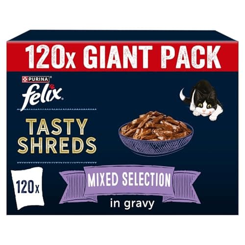 Image of FELIX Tasty Shreds Mixed Selection in Gravy Wet Cat Food 120x80g