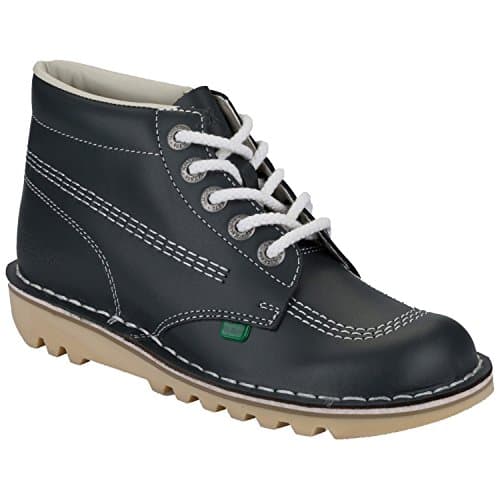Image of Kickers Women's Kick Hi Classic Ankle Boots | Extra Comfortable | Added Durability | Premium Quality, Dark Blue/White, 3 UK