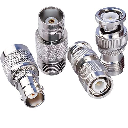 Image of TUOLNK 4Pcs TNC to BNC RF Coax Adapter Kit - TNC Male/Female to BNC Male/Female Coaxial Connector for FPV CCTV WiFi Radios Telecom Antennas