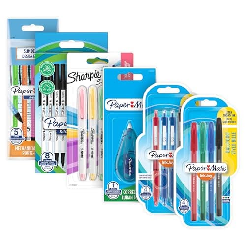 Image of Paper Mate & Sharpie Pens Set | Stationery Supplies | Ballpoint PensHighlightersMechanical Pencils & Correction Tape | Perfect for School & Office | 26 Count