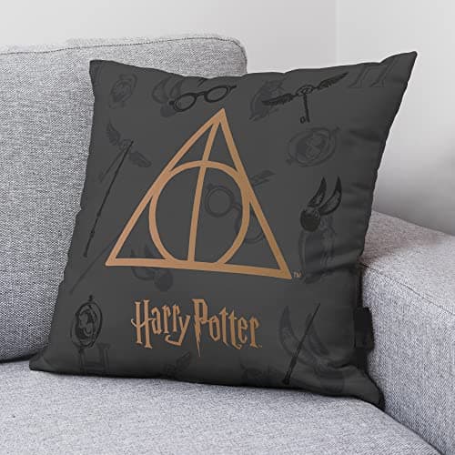 Image of Belum Harry Potter Cushion Cover with Filling Size 45 x 45 cm Deathly Hallows A