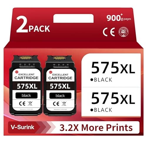 Image of V-Surink High Yield PG-575XL 575 XL Ink Cartridges Replacement for 575XL Black Ink Cartridges Compatible with PIXMA TS3550i TS3551i TS3750i TR4750i TR4751i Printer (2 Black)