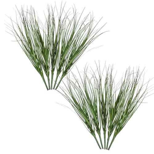 Image of Bremorou 10 PCS Artificial Outdoor Shrubs Artificial Grass Plants Faux Shrubs Wheat Grass Greenery Stems Fake Plants Tall Fake Plant for Outdoor Decor Greenery Stems Stem UV Resistant Onion Christmas