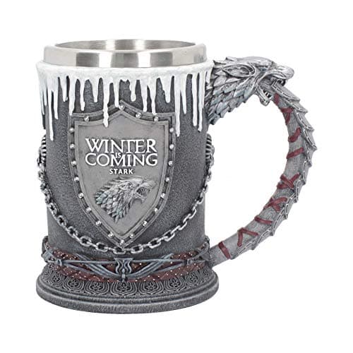 Image of Nemesis Now House Stark Tankard 14.7cm – Game of Thrones Collectible Mug – Stainless Steel Insert