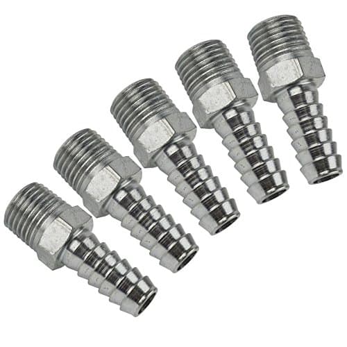 Image of 1/4" BSP Thread Hose Tail 5/16" (8mm) Pipe Connector Air Fitting 5 Pack FT042