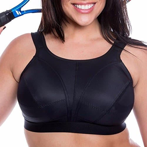 Image of Gemm Ladies High Impact Non Wired Large Sports Bra Small to Plus Size (36J, Black)