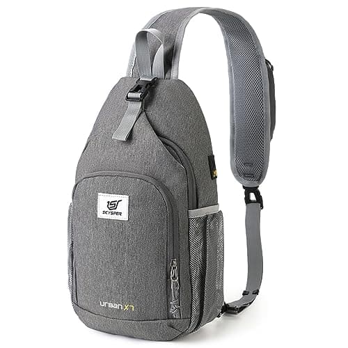 Image of SKYSPER Sling Bag RFID Crossbody Sling Backpack Cross Body Shoulder Bag Travel Hiking Daypack for Women Men(Darkgrey,Medium)