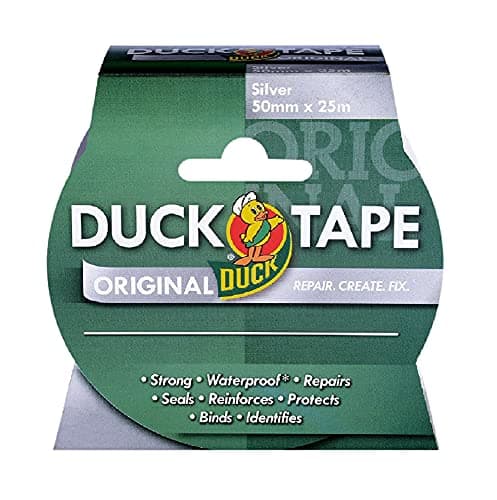 Image of Duck Tape Original Silver, 50mm x 25m. The original high strength waterproof gaffer and duct adhesive cloth repair tape