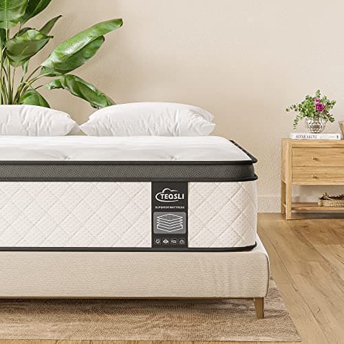 Image of TeQsli 6FT Super King Mattress 10 Inch Gel Memory Foam Pocket Sprung Hybrid Mattress Medium Firm Orthopedic - Edge Support & OEKO-TEX Certified in a Box 180x200x25cm