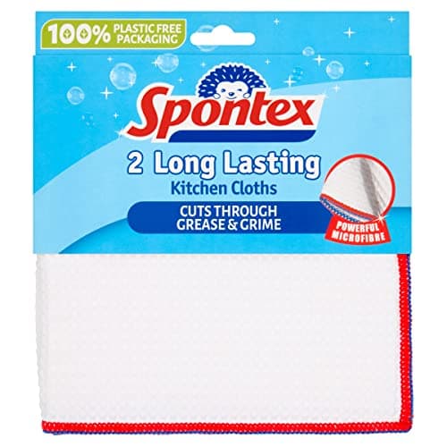 Image of Spontex 2 Long Lasting Kitchen Cloths, 36 x 36cm