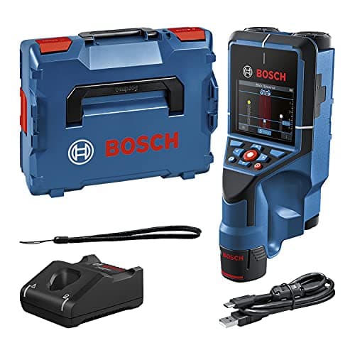 Image of Bosch Professional 12V System Wall Scanner D-tect 200 C (12V battery, detection of (non-) live cables, metal, plastic pipes, wooden studs and cavities, USB-C™ Cable, L-BOXX)