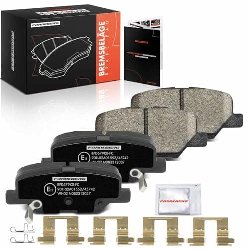 Image of Frankberg Brake Pad Set incl. 4x Pads Rear Compatible with ASX GAW Outlander III GFW G.GW ZJ ZK ZL 6 Estate GJ GL 4008 C4 Aircross Replace# 4605B070,4605B071