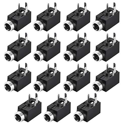 Image of sourcing map PCB Mount 2.5mm 3 Pin Socket Headphone Stereo Jack Audio Video Connector PJ210 Black 15Pcs