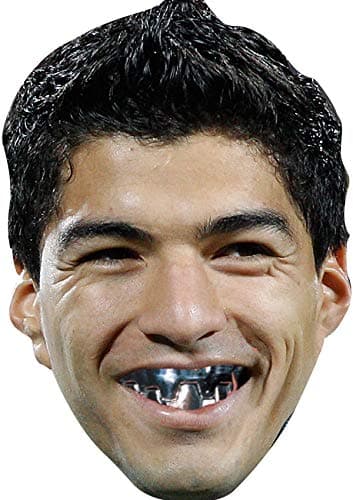 Image of FoxyPrinting You Little Biter! Luis Suarez Jaws Celebrity Cardboard Party Face Mask Fancy Dress